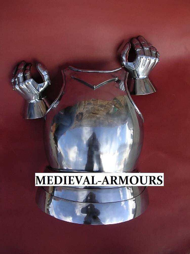 Medieval Warrior Breastplate Curiass Armor With Gauntlets
