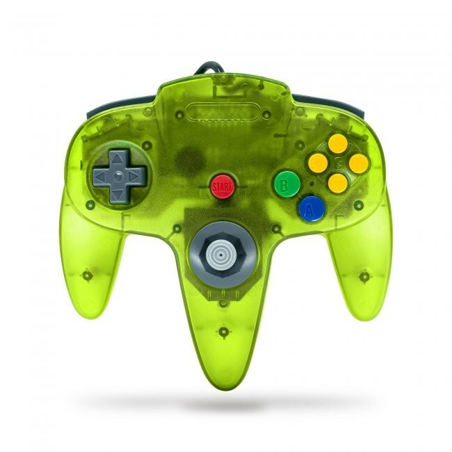 Wired Controller Joystick Compatible With Nintendo 64 N64 Console Extreme Green