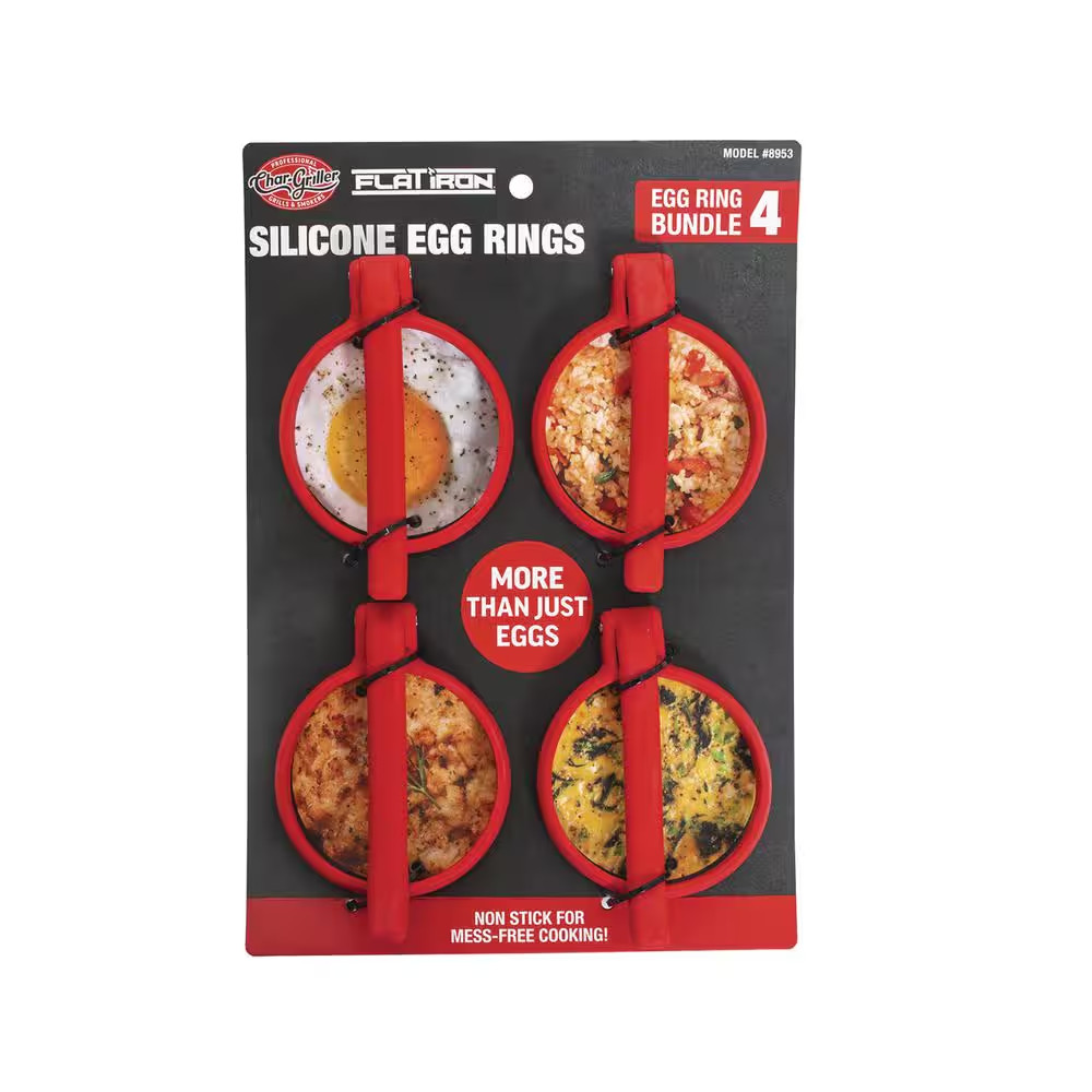 Egg Ring Set Red (Silicone) (4-Pack)