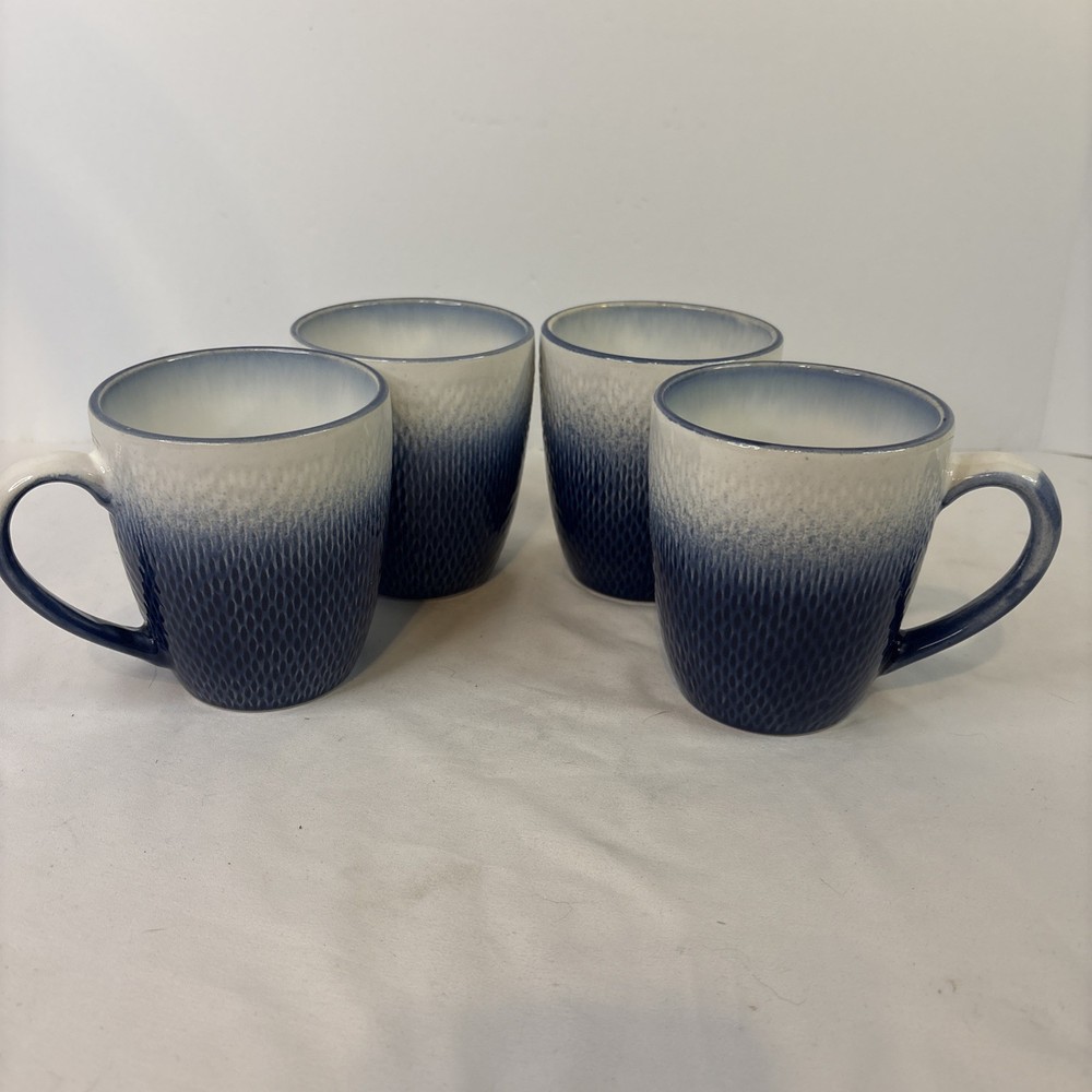 Set Of 4 Pfaltzgraff Everyday ECLIPSE BLUE Mug EUC