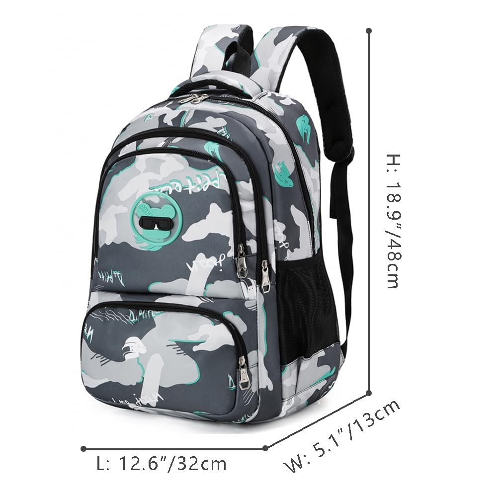 Backpack for Boys Student Camouflage Backpack Kids School backpack Large Capa...
