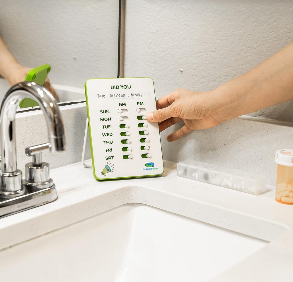 Persistence Health Medication Tracker & Pill Reminder | Visual White, Green