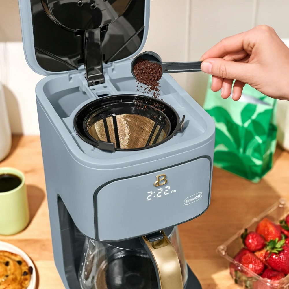 Beautiful 12-Cup Programmable Coffee Maker, Cornflower Blue by Drew Barrymore