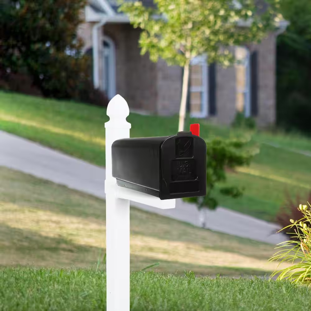 Parsons Black, Medium, Plastic, Post Mount Mailbox