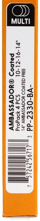Remo Ambassador 4-pc Tom Pack - 10"/12"/14"/16" - Coated