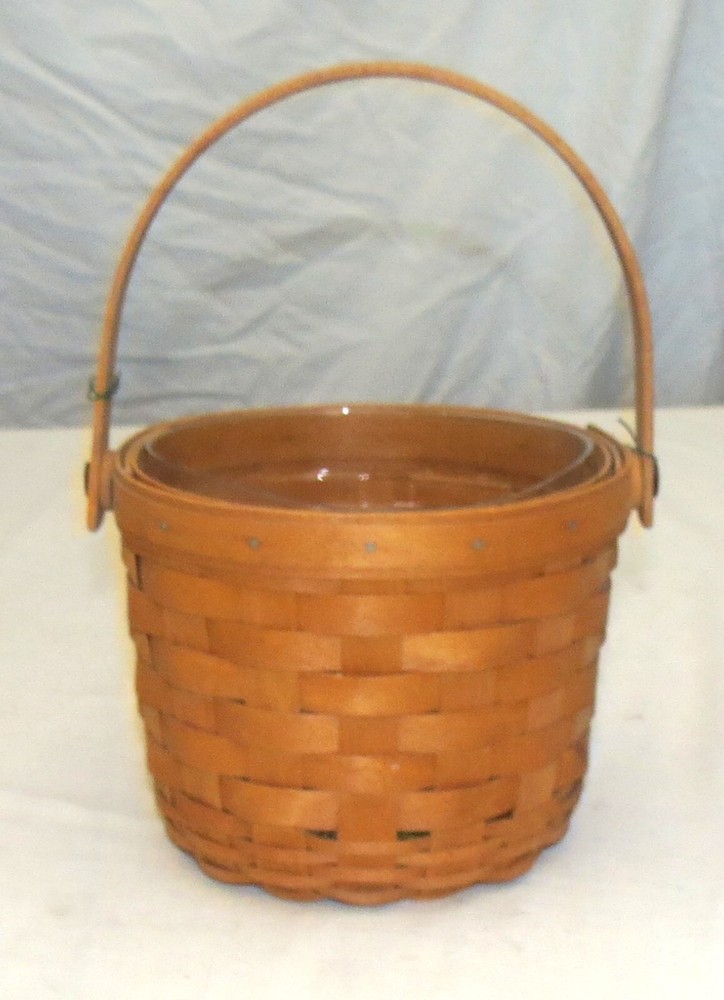 Longaberger Small Round Fruit Basket and Protector 1995