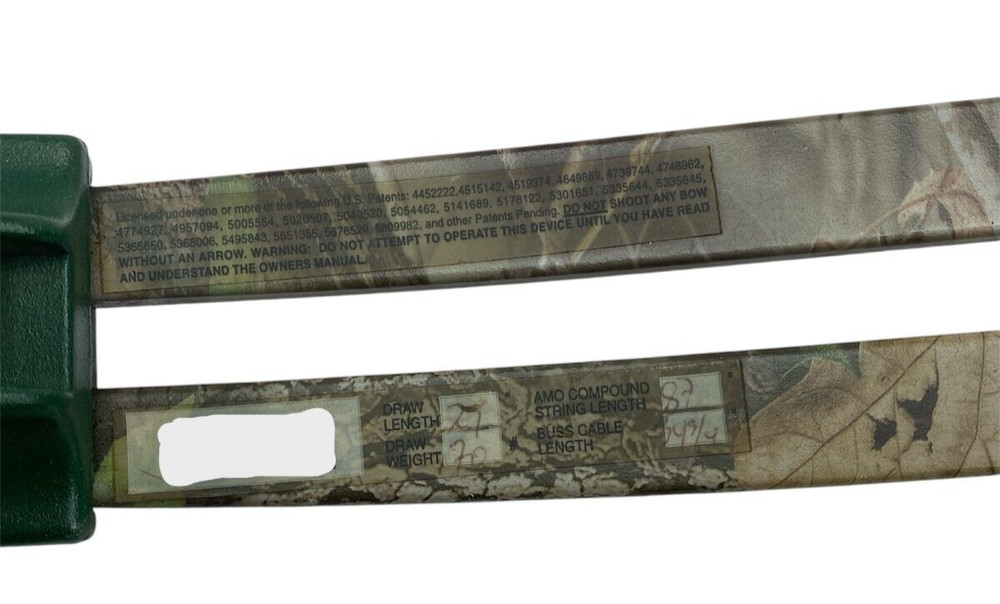 Bear Element Compound RH Bow 28” Draw Length 50-60# Draw Weight W/ Case