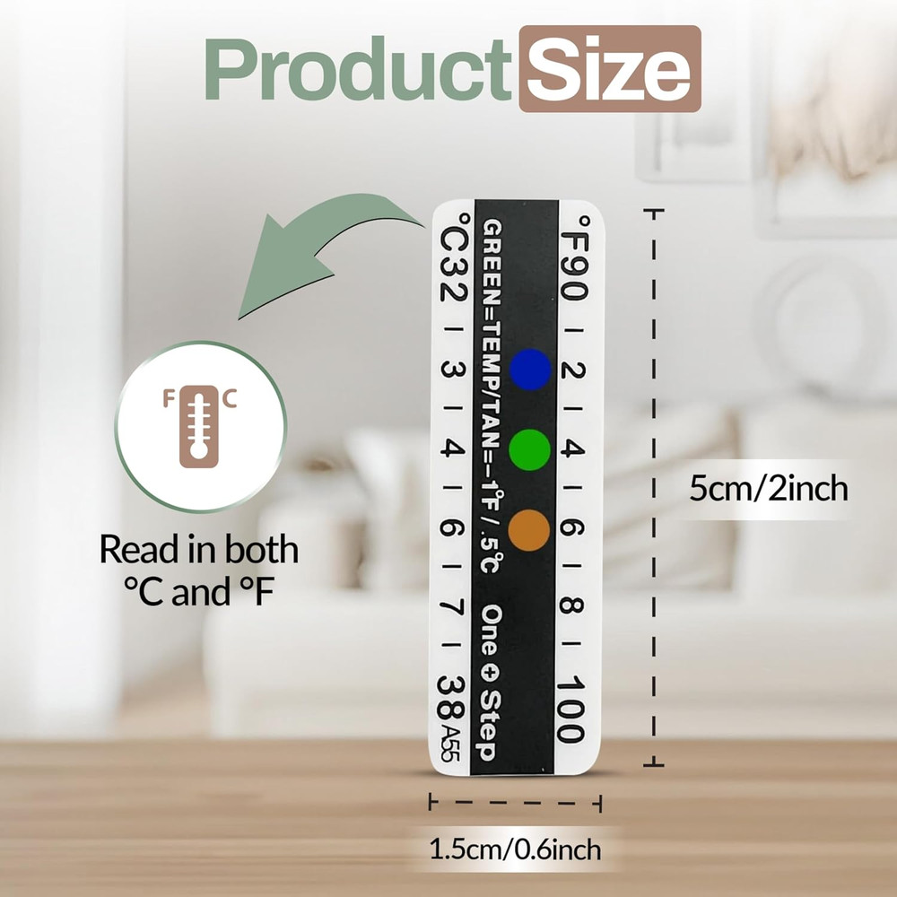 One Step Urine Temperature Test Strips, 100 X Stick on Thermometer Strips