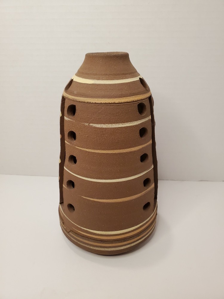 Studio Pottery Signed Votive Holder Diffuser Incense Tabletop Chimanea