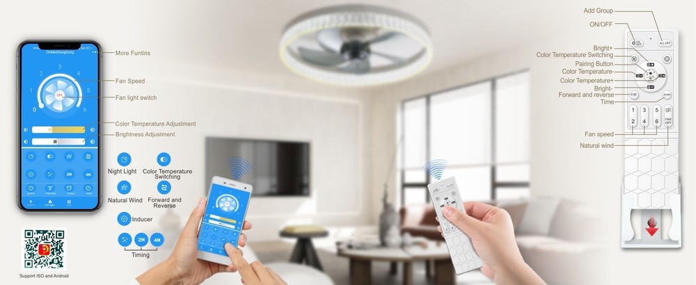 ZEFFO - Ceiling Fan with LED Lights