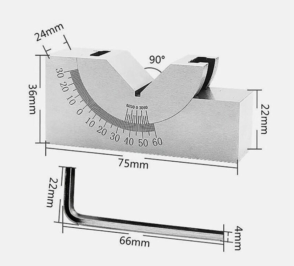 Angle Gauge Toolmaker Precision Micro Adjustable V Block Milling Setup Machine