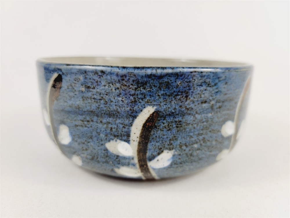 Vintage Handmade Pottery Blue Planter Bowl