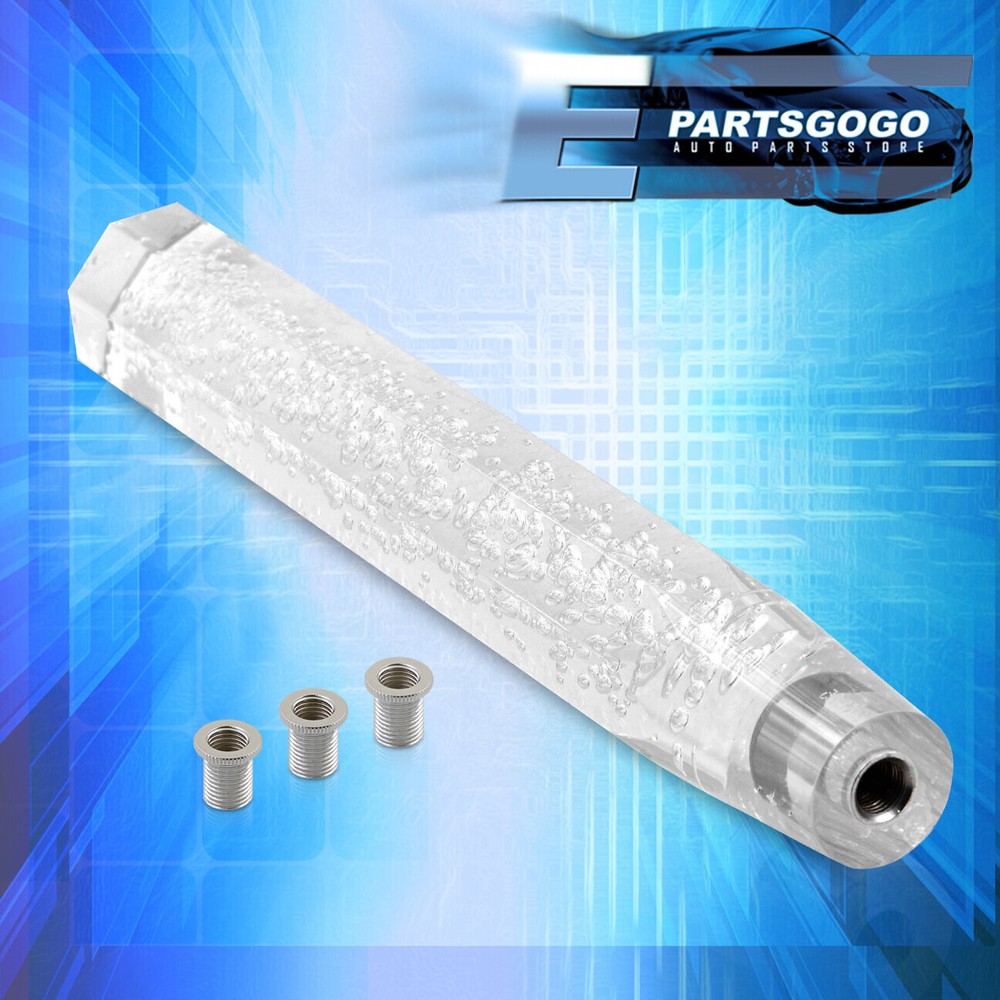 Universal M8 M10 M12 Manual Automatic Gear Box 12" Stick Shift Knob Clear Bubble