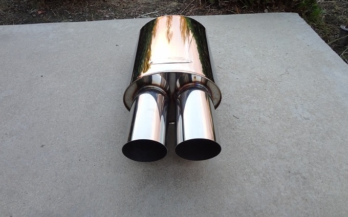 BMW E39 E38 E46 E90 E92 E60 E64 E36 E30 Dual 3" Slant Tip Performance Muffler