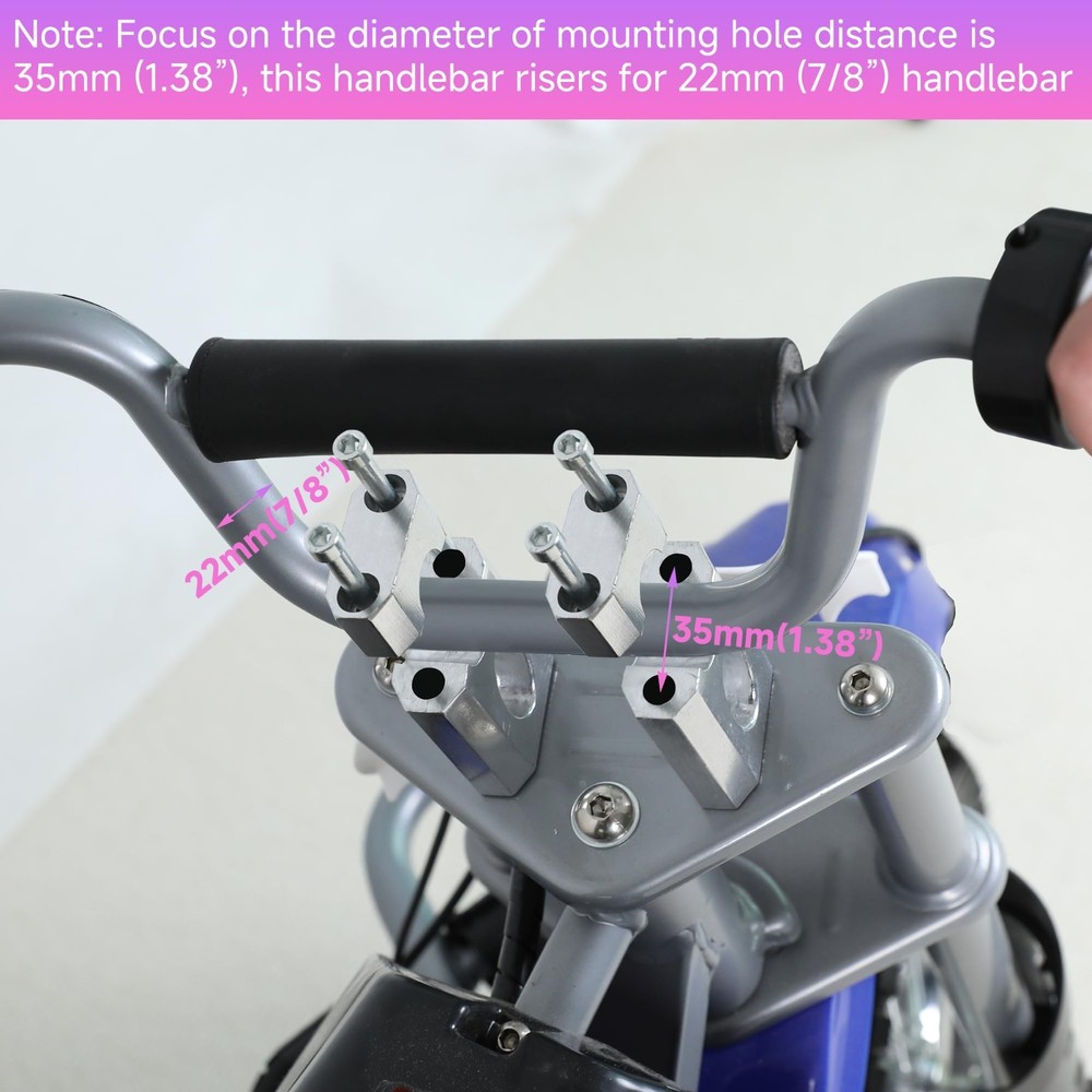 Mini Bike Handlebar Risers 7/8 22mm Riser Replacement black