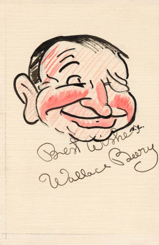 WALLACE BEERY - CARICATURE SIGNED