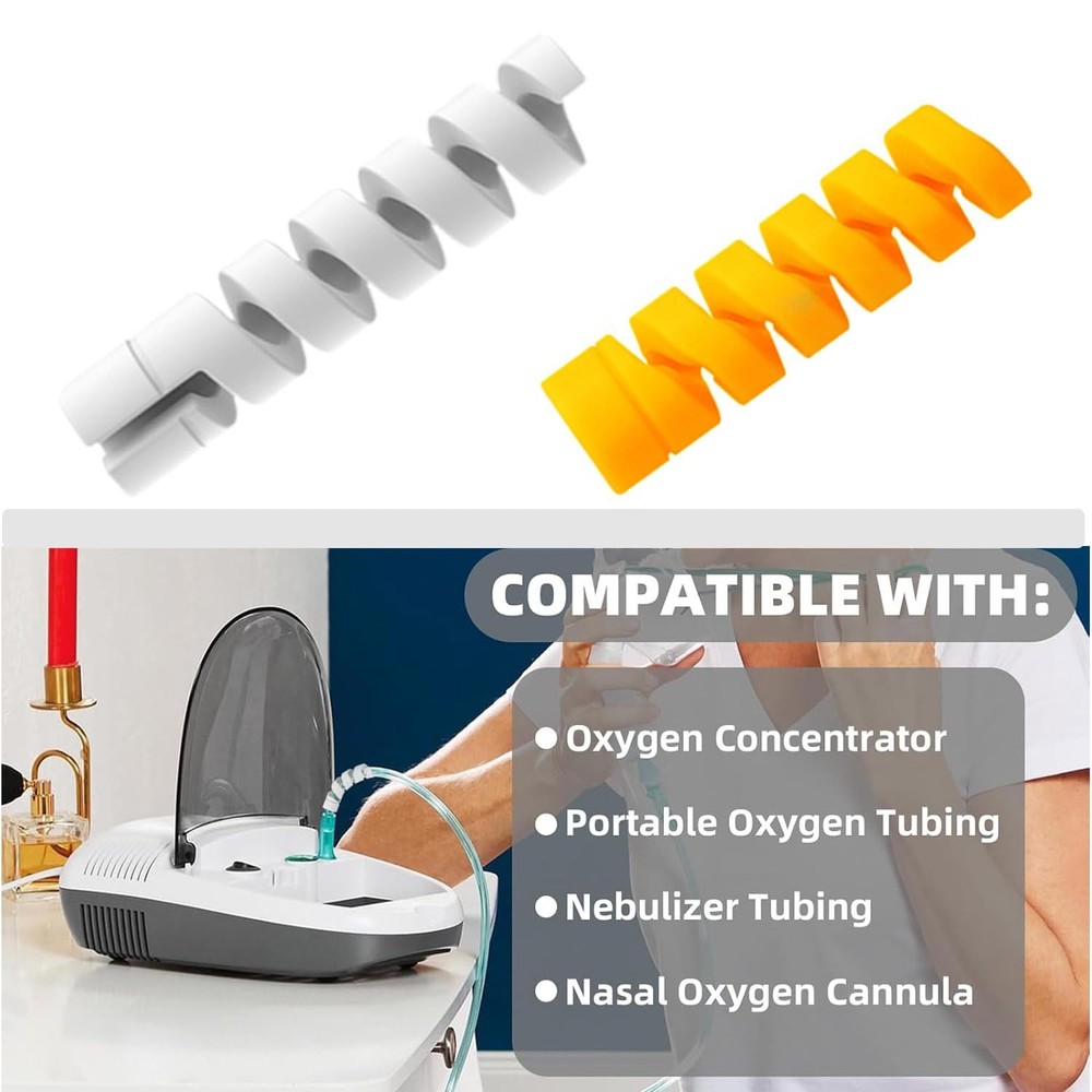 10 Pack Oxygen Tube Support Crimp Straightener for Hose Keep White