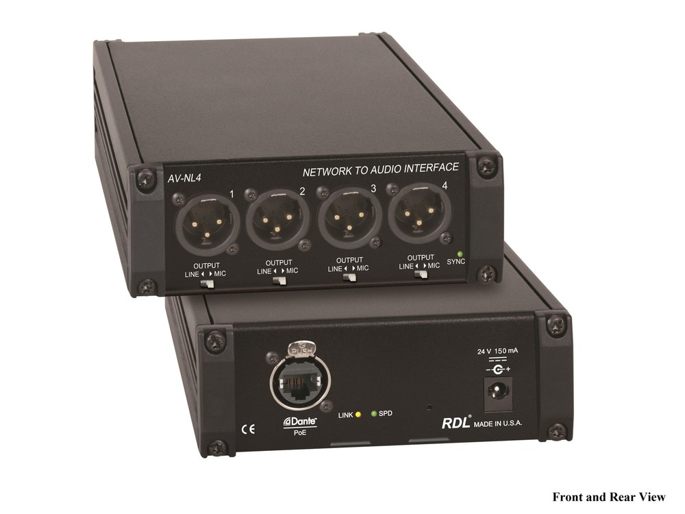 RDL AV-NL4 Network to Audio Interface