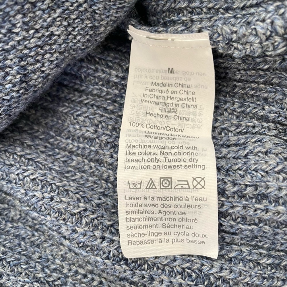 J Crew Sweater Mens M Blue-Gray Button Front Cardigan Pullover Ribbed Classic
