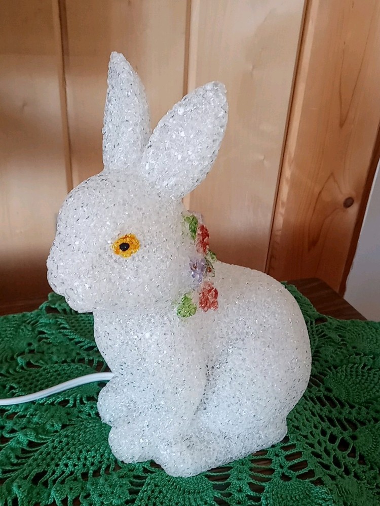 Easter Spring Bunny Rabbit Melted Plastic Ele Light Up Night Light 70in Cord