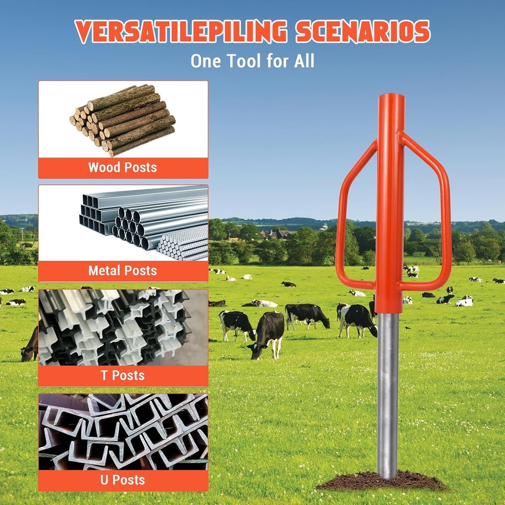 Fence Post Driver 18 LB T Post Driver with Handle Heavy Duty Hand Post Pounder