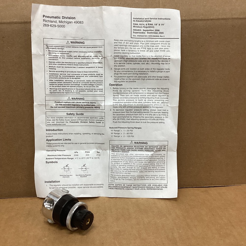 Valve regulating, fluid pressure 4820-01-522-3501