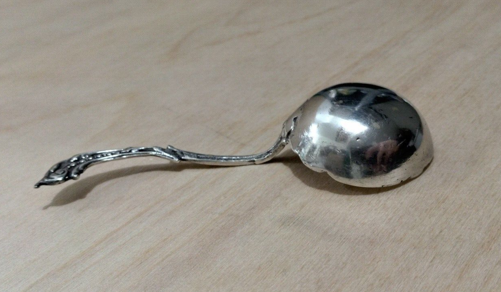 Unique Shaped Antique Silver Scoop Spoon