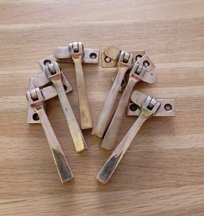 Vintage Solid Rose Brass Window Latch CasementHandle FlipLeft/Right £12 each