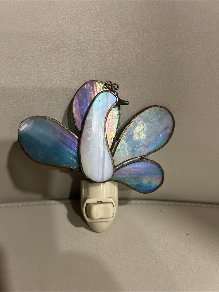 Stained Glass Nightlight Peacock Adorable