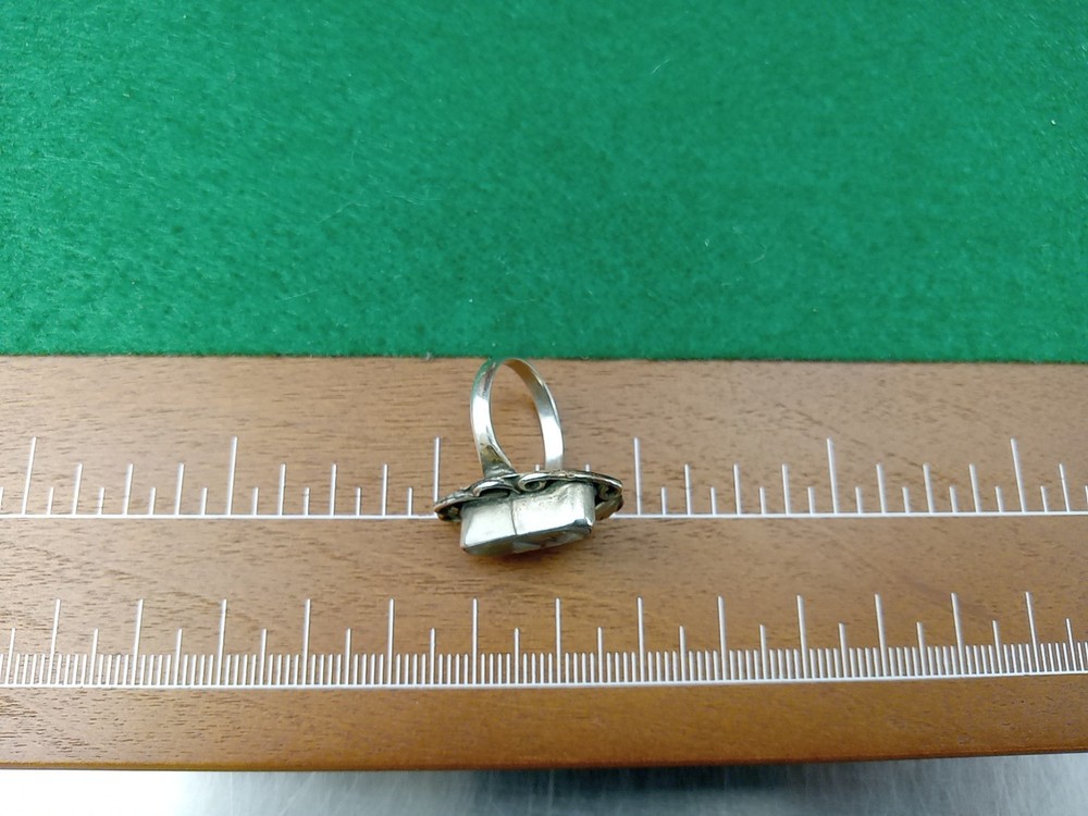 Native Abalone Sterling Silver Ring And Braclet Ring Size 6 And 3 Inch Braclet
