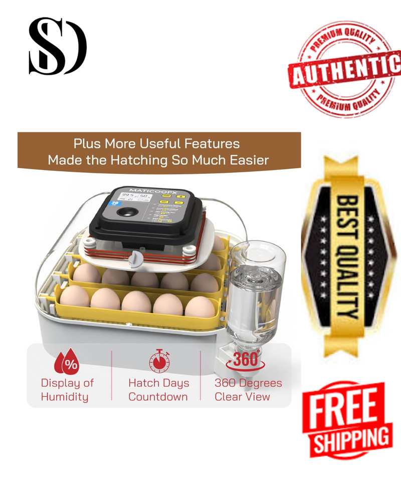 MATICOOPX 20 Egg Incubator with Humidity Display, Egg Candler, Automatic Egg ...