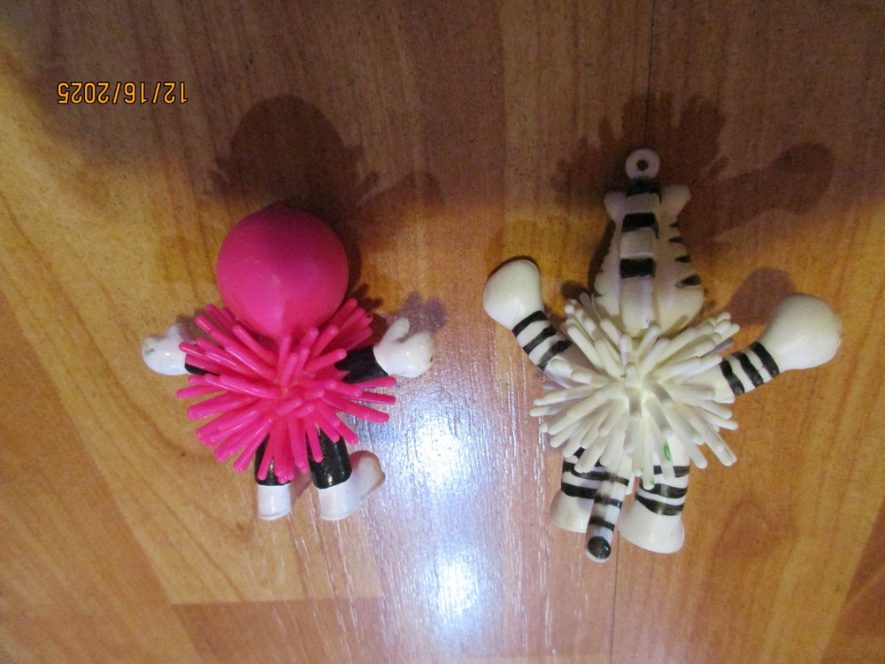 Mini Koosh Animals Zebra and Smiley Face 2.75" Preowned