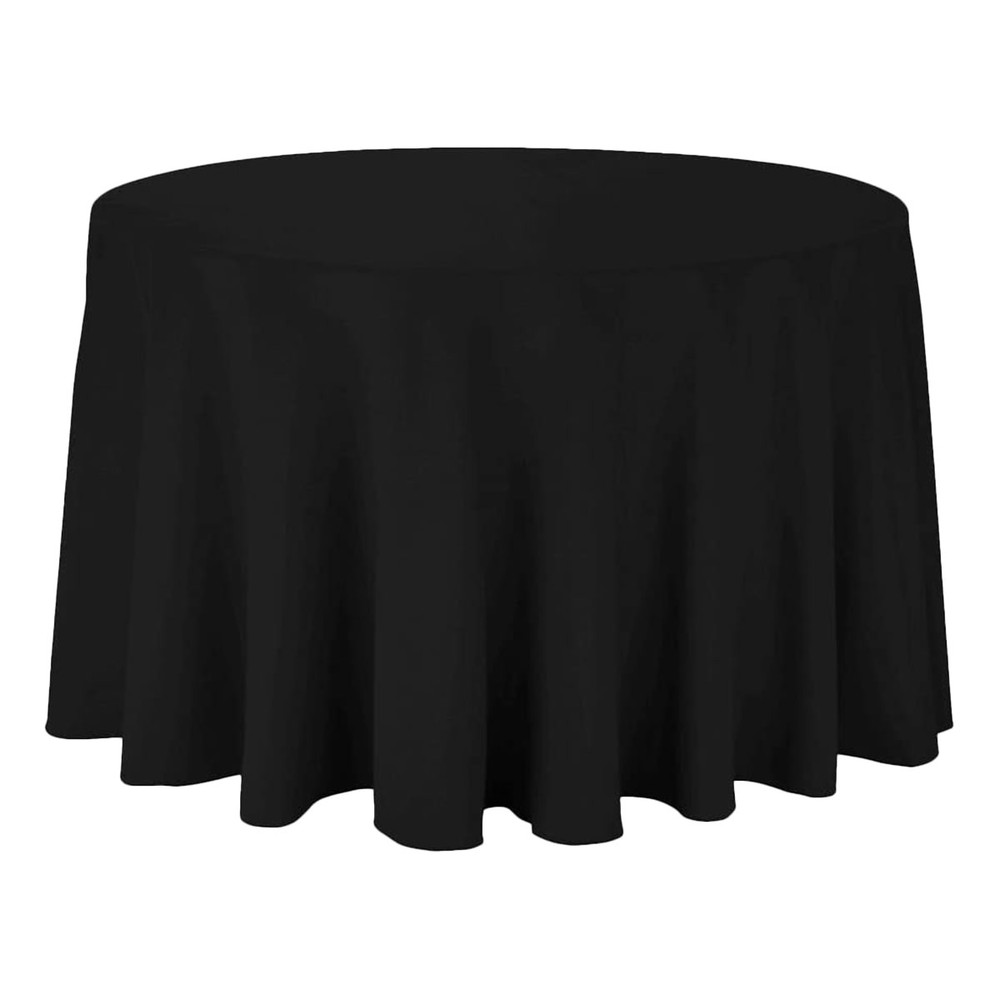Round Black Polyester Tablecloths