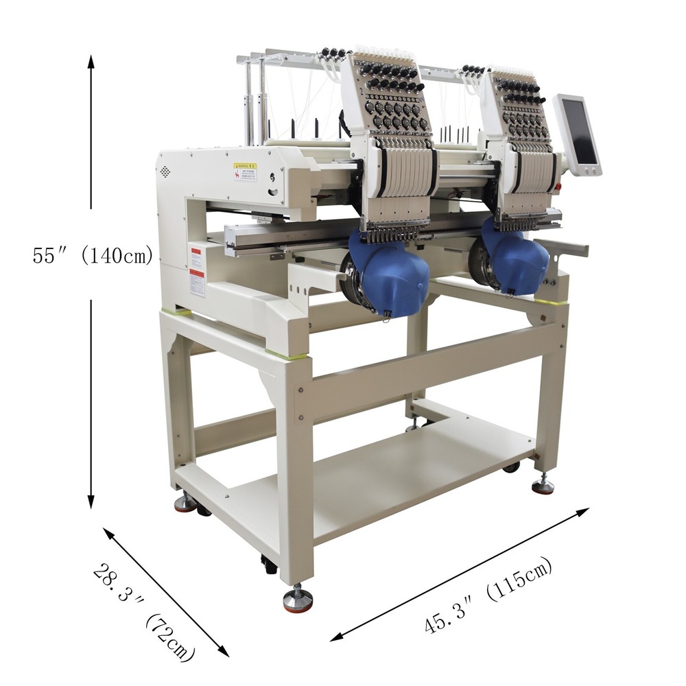 Commercial Embroidery Machine Double Head 12 Needles DIY Computerized Sewing