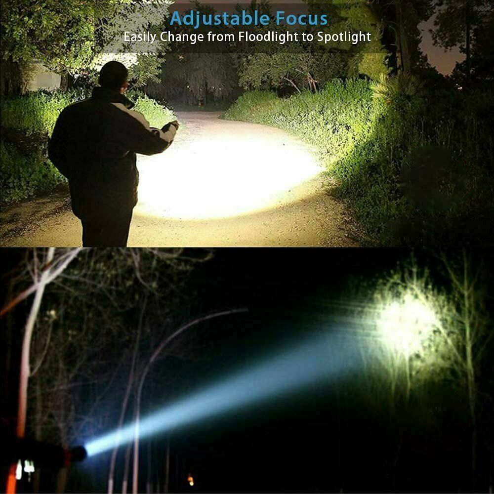 2-PACK 99000000 LM Super Bright LED Tactical Flashlight Rechargeable Work Light