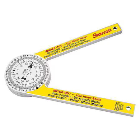 Starrett 505P-7 Miter Protractor, Plastic, 7 In, 360 Deg