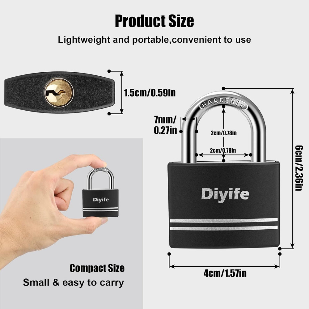 2 Pack Aluminum Padlocks Keyed Alike Anti Rust
