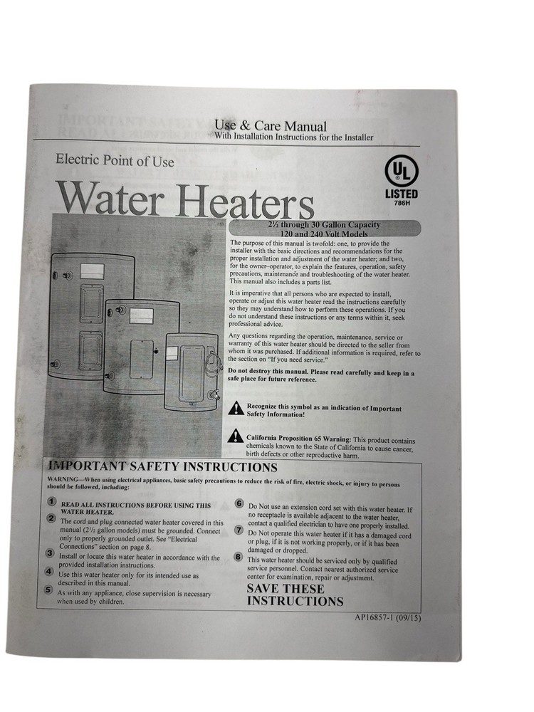 Rheem Performance 6 Gal. Electric Point of Use Water Heater XE06P06PU20U0 (OB)