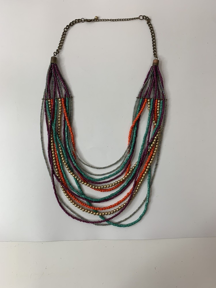 Boho MULTI STRAND BEADED NECKLACE MUTLI COLOR
