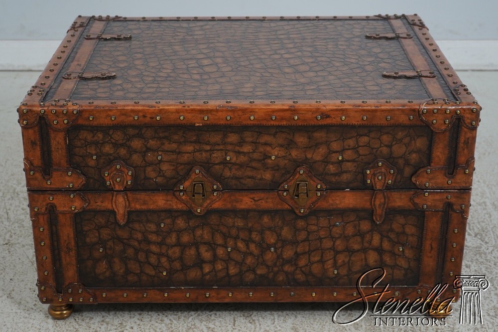 L67479: MAITLAND SMITH Gator Pattern Leather Storage Trunk