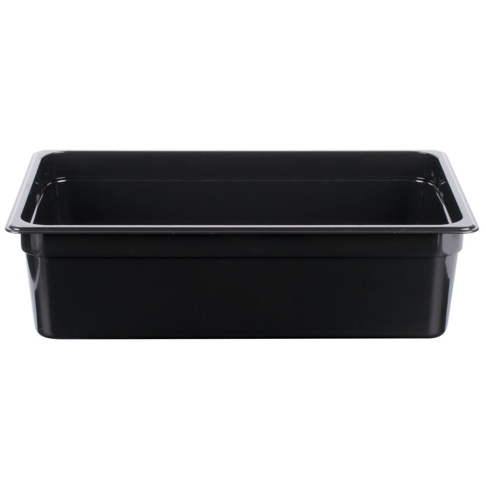 Full Size 6" Deep Black Plastic Polycarbonate Prep Table Hotel Buffet Food Pan