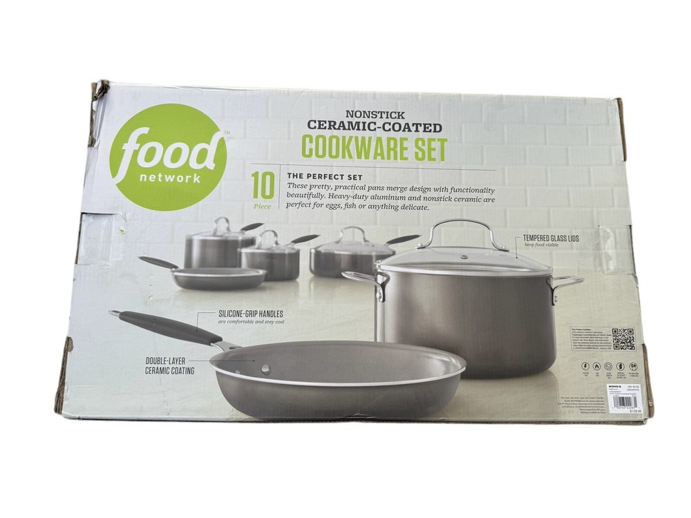 Food Network 10-pc Nonstick Ceramic Cookware Set Graphite
