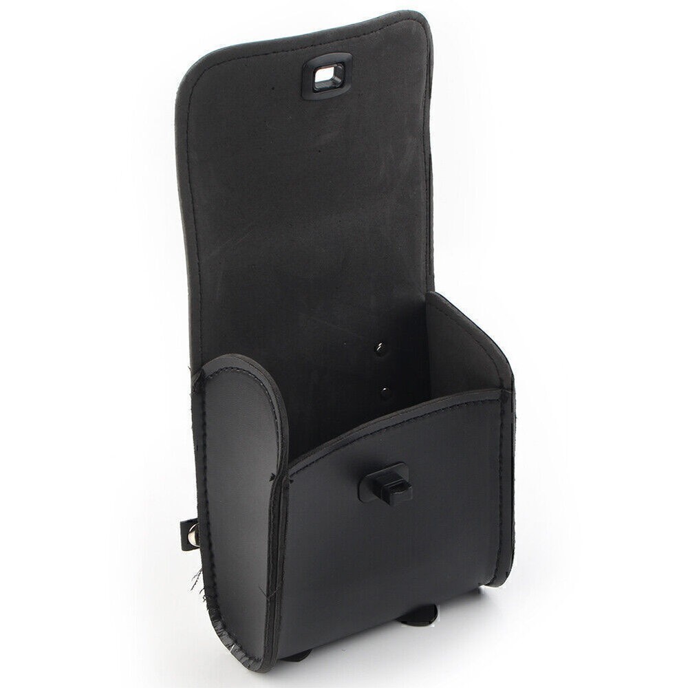 Saddle Luggage Pu Leather Side Tool Bag Storage Black Motorcycle