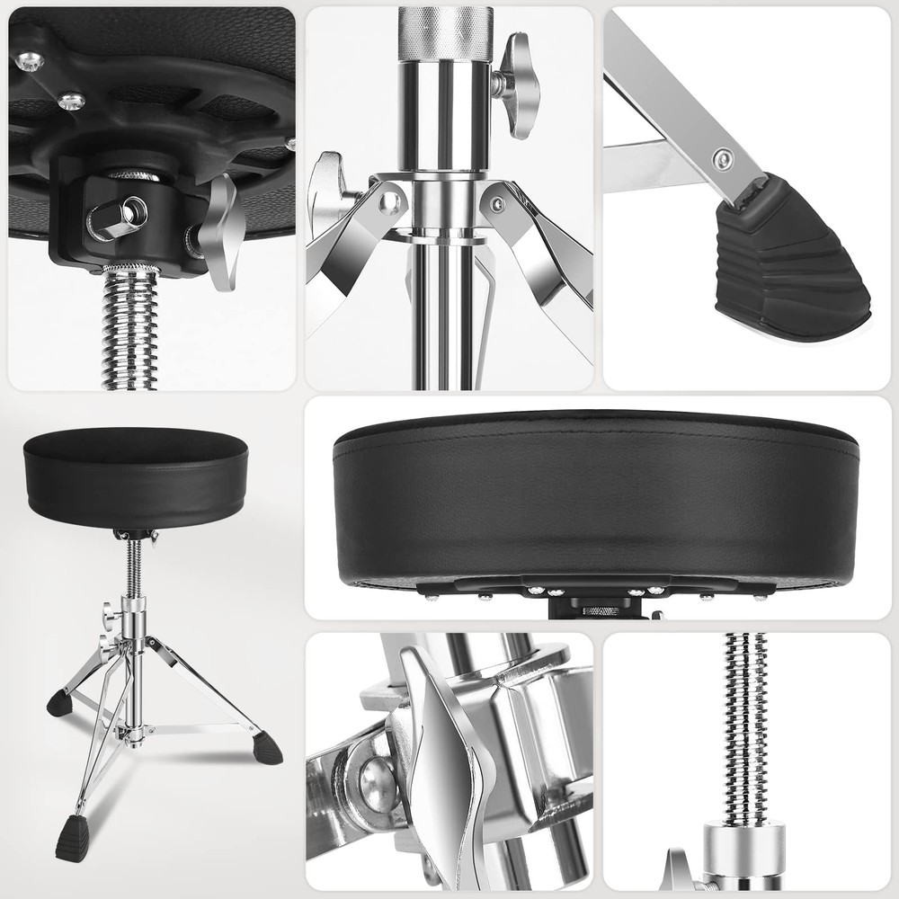 Drum Throne Seat,Adjustable Stool Drum Universal Thick Padded Drum Throne Dru...