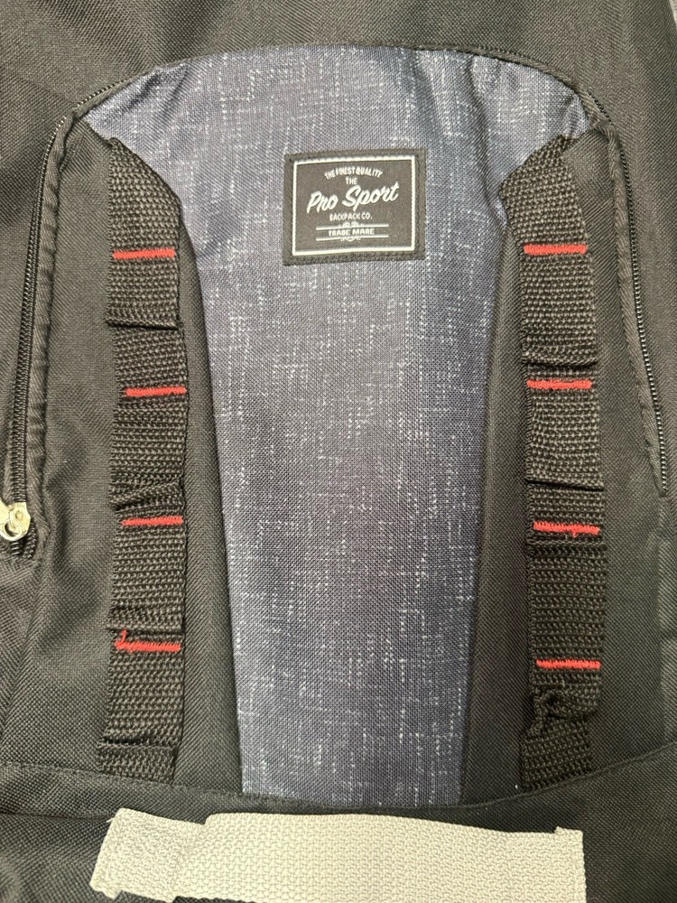 Pro Sport Black Gray Backpack Zip Closure External Pockets Polyester