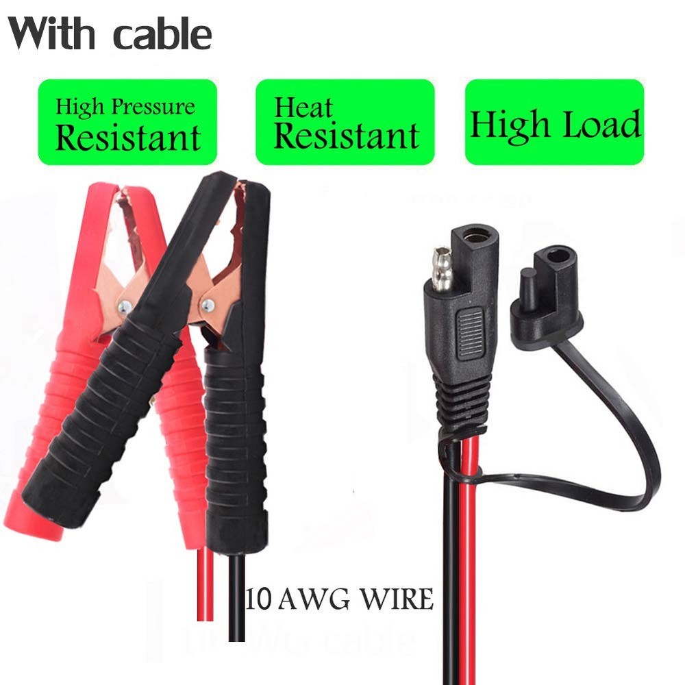 10AWG Battery Alligator Clips SAE Quick Release Adapter 2FT Connectors