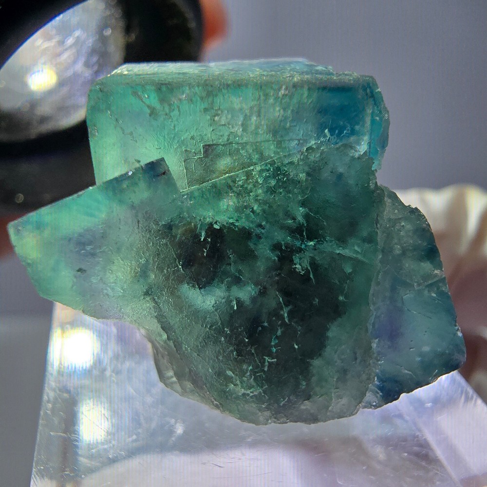 Phantom Fluorite Cube Specimen, parquetted green Okorusu, Namibia 22*20*20mm