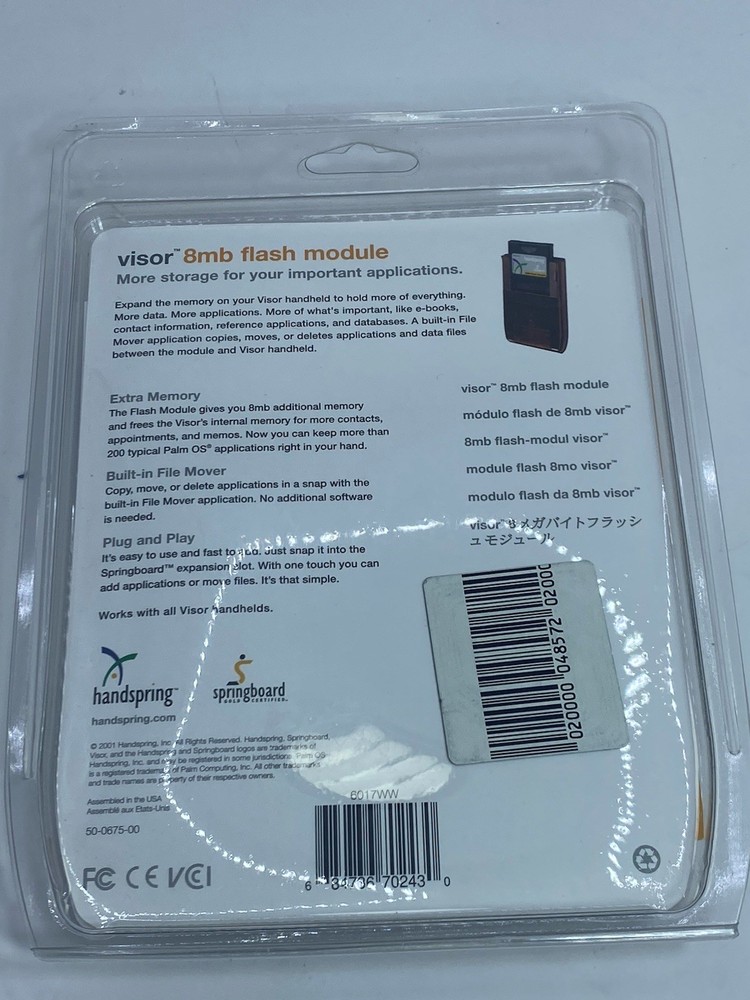 Handspring Visor 8mb Flash Module SEALED Springboard PDA 6017WW Version 1.3