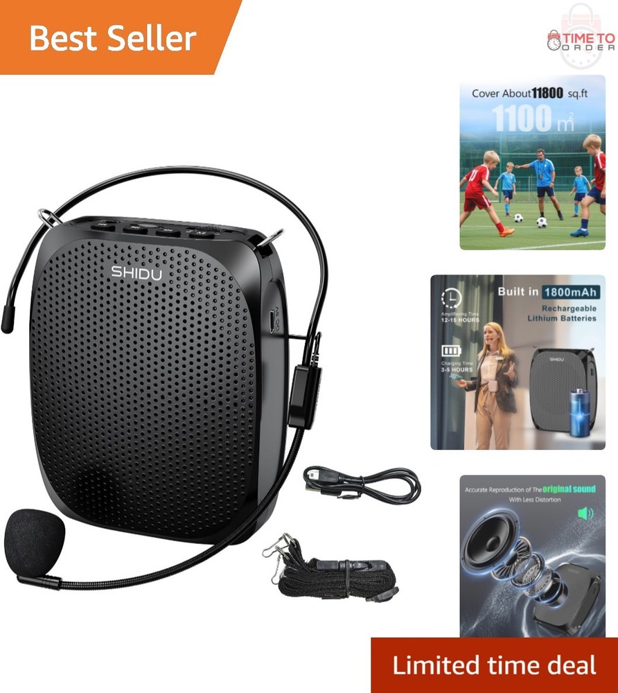 Portable Voice Amplifier Microphone System for Teachers Coaches Singing