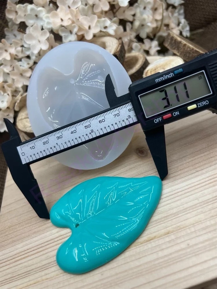 leaf Shiny drop large pendant handmade silicone Mold for crafts